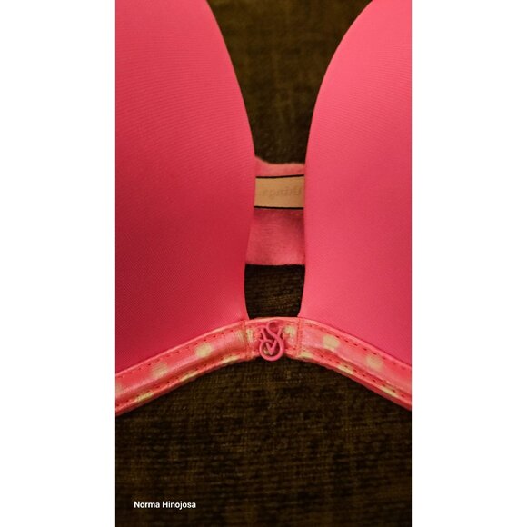 Victorias Secret Pink Lightly Lined Bra 34DD Polka Dot Detail Adjustable Straps - Picture 6 of 6